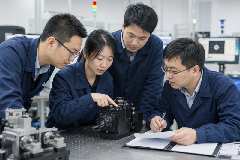 The team preparing a production-line introduction
