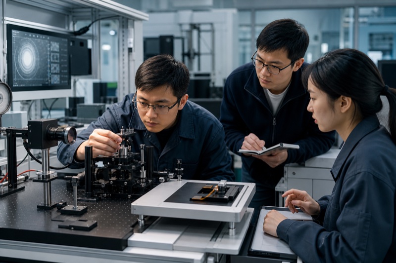 The team validating a product in the lab