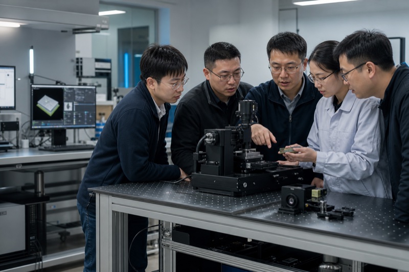 The R&D team discussing a chip solution